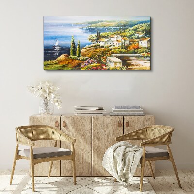 Obraz Canvas Nadmorski pejzaż z żaglówką