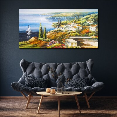 Obraz Canvas Nadmorski pejzaż z żaglówką