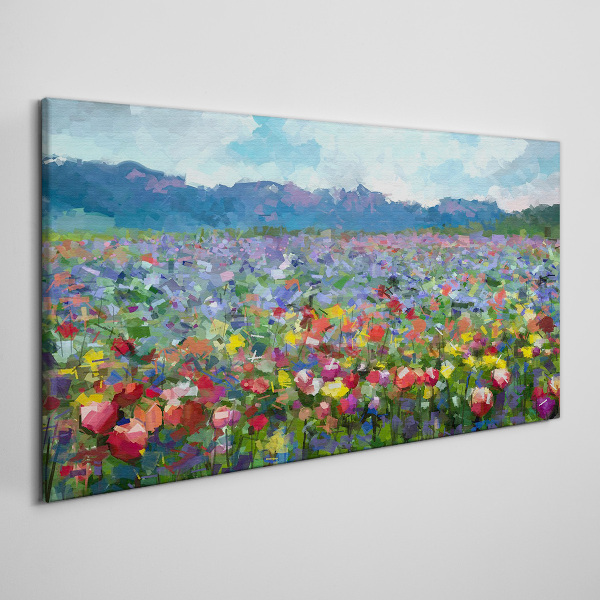 Obraz Canvas Kwiatowy pejzaż w pastelowych barwach