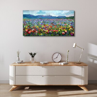 Obraz Canvas Kwiatowy pejzaż w pastelowych barwach