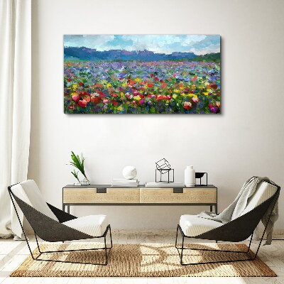 Obraz Canvas Kwiatowy pejzaż w pastelowych barwach