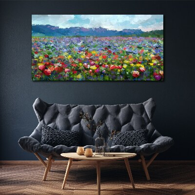 Obraz Canvas Kwiatowy pejzaż w pastelowych barwach