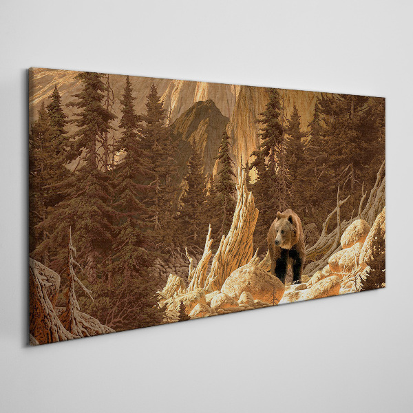 Obraz Canvas Grizzly w górskim krajobrazie