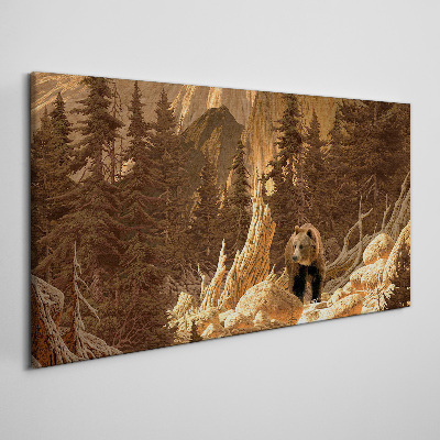 Obraz Canvas Grizzly w górskim krajobrazie