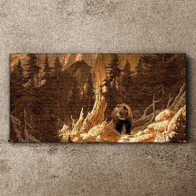 Obraz Canvas Grizzly w górskim krajobrazie