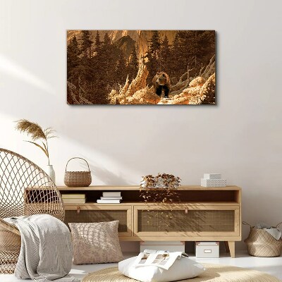 Obraz Canvas Grizzly w górskim krajobrazie