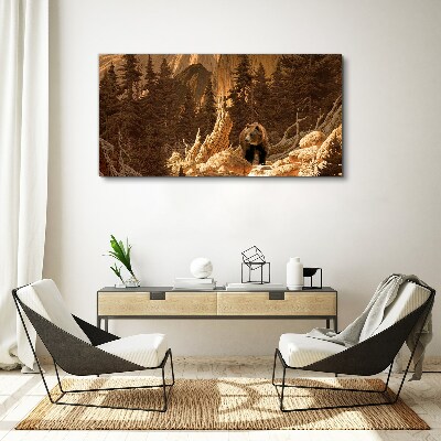 Obraz Canvas Grizzly w górskim krajobrazie