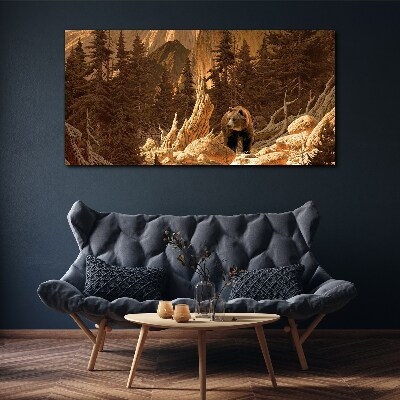 Obraz Canvas Grizzly w górskim krajobrazie