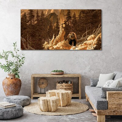Obraz Canvas Grizzly w górskim krajobrazie