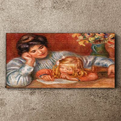 Obraz Canvas Matka z dzieckiem przy stole