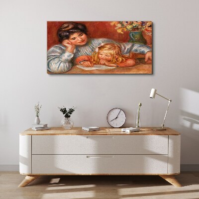 Obraz Canvas Matka z dzieckiem przy stole