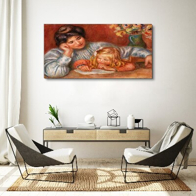 Obraz Canvas Matka z dzieckiem przy stole