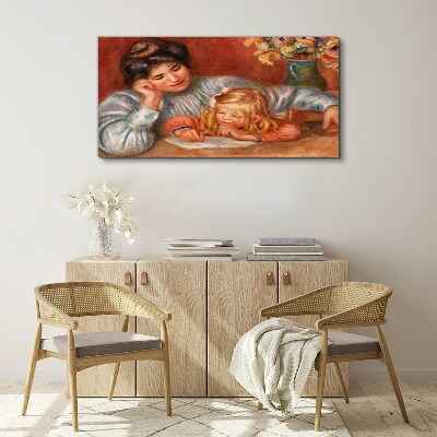 Obraz Canvas Matka z dzieckiem przy stole
