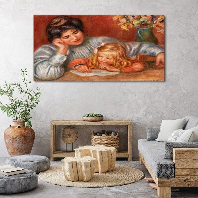 Obraz Canvas Matka z dzieckiem przy stole