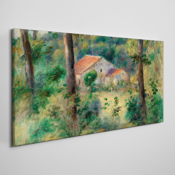 Obraz Canvas Zielony krajobraz z domkami