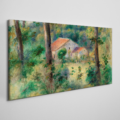Obraz Canvas Zielony krajobraz z domkami