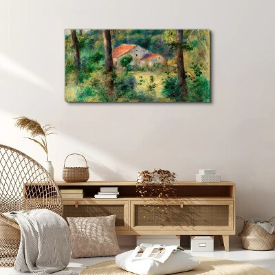 Obraz Canvas Zielony krajobraz z domkami