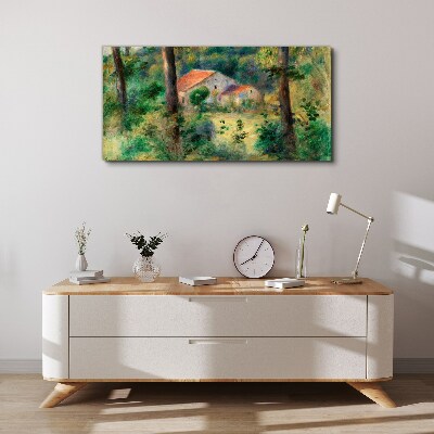 Obraz Canvas Zielony krajobraz z domkami