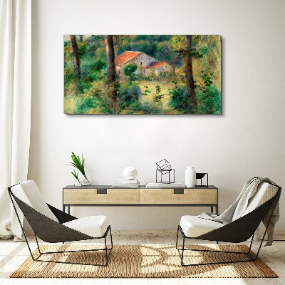 Obraz Canvas Zielony krajobraz z domkami