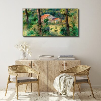 Obraz Canvas Zielony krajobraz z domkami