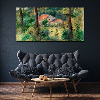Obraz Canvas Zielony krajobraz z domkami