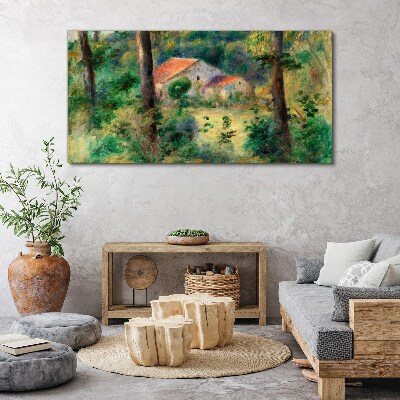 Obraz Canvas Zielony krajobraz z domkami