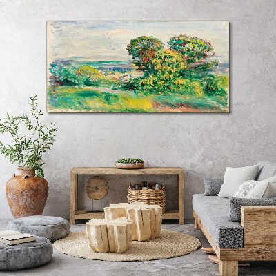 Obraz Canvas Zielony pejzaż z drzewami