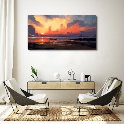 Obraz Canvas Abstrakcja Mgła Zachód słońca