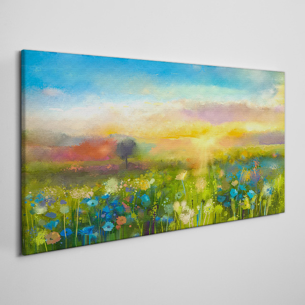 Obraz Canvas kwiaty zachód słońca