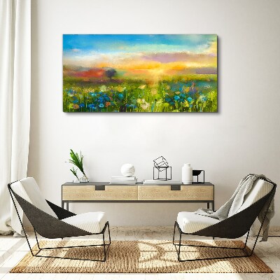 Obraz Canvas Kwiatowy krajobraz o poranku