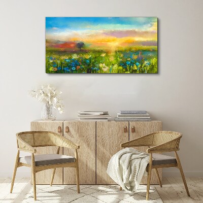 Obraz Canvas Kwiatowy krajobraz o poranku