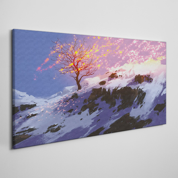 Obraz Canvas Góra Drzewo Zima Śnieg