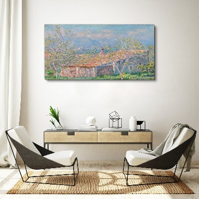 Obraz Canvas Spokojny pejzaż z domem i drzewami