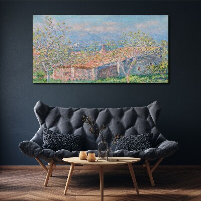 Obraz Canvas Spokojny pejzaż z domem i drzewami
