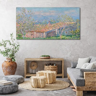 Obraz Canvas Spokojny pejzaż z domem i drzewami