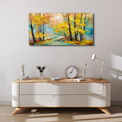 Obraz Canvas Złota jesień nad spokojną rzeką
