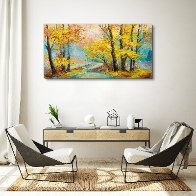 Obraz Canvas Złota jesień nad spokojną rzeką