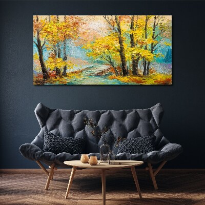 Obraz Canvas Złota jesień nad spokojną rzeką