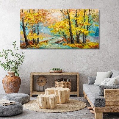 Obraz Canvas Złota jesień nad spokojną rzeką
