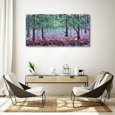 Obraz Canvas Kwiatowy las o poranku