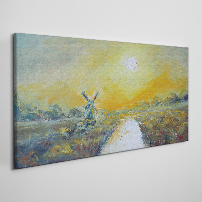 Obraz Canvas Złote pola pod słonecznym niebem