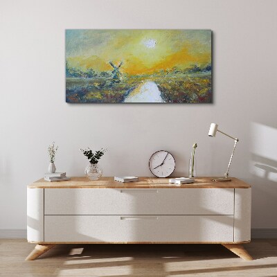 Obraz Canvas Złote pola pod słonecznym niebem