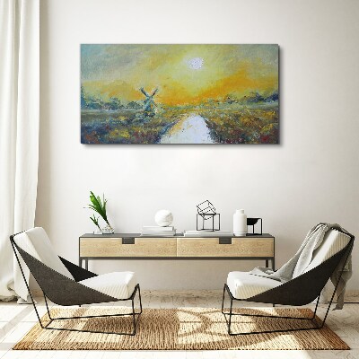 Obraz Canvas Złote pola pod słonecznym niebem