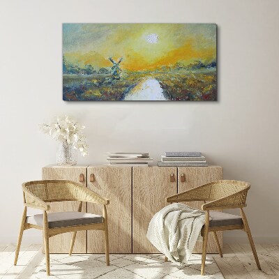 Obraz Canvas Złote pola pod słonecznym niebem