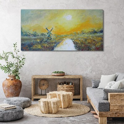 Obraz Canvas Złote pola pod słonecznym niebem