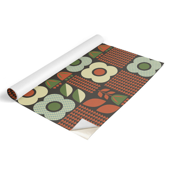 Folia samoprzylepna na meble Kwiaty folklor