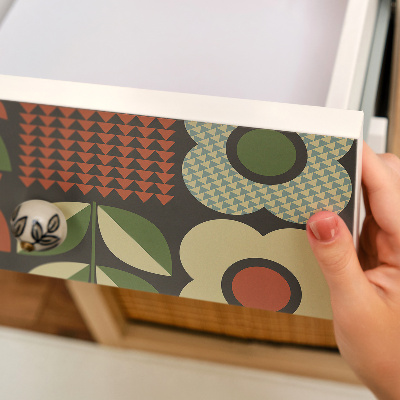 Folia samoprzylepna na meble Kwiaty folklor