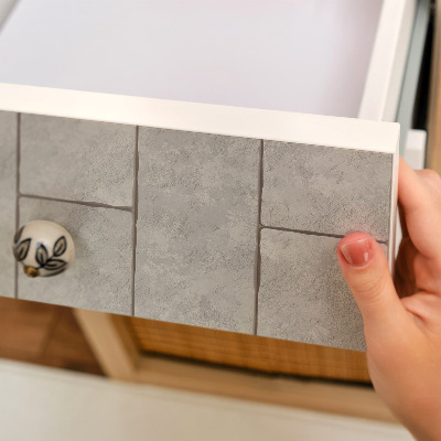 Folia samoprzylepna na meble Szare płytki