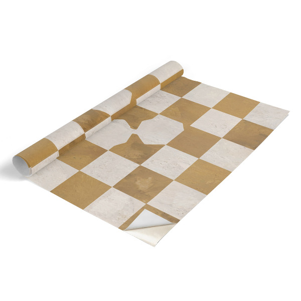 Folia do oklejania mebli Musztardowa szachownica