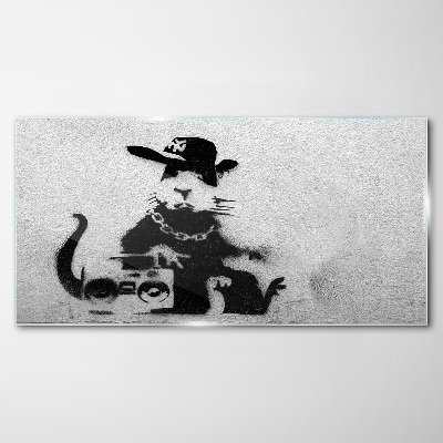 Obraz na Szkle Hood Rat Banksy